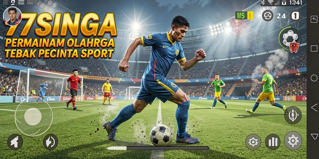 Tampilan gameplay olahraga seru di 77SINGA dengan grafis menawan.