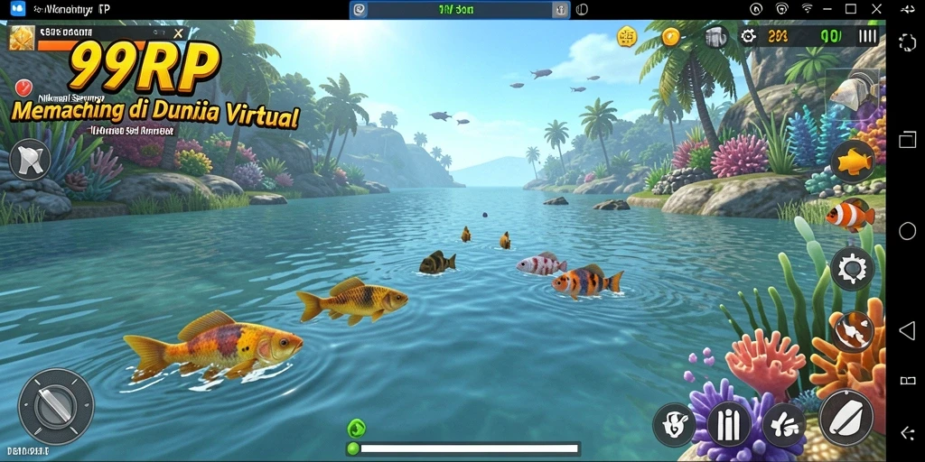 Tampak menariknya gameplay fishing dalam 99RP.