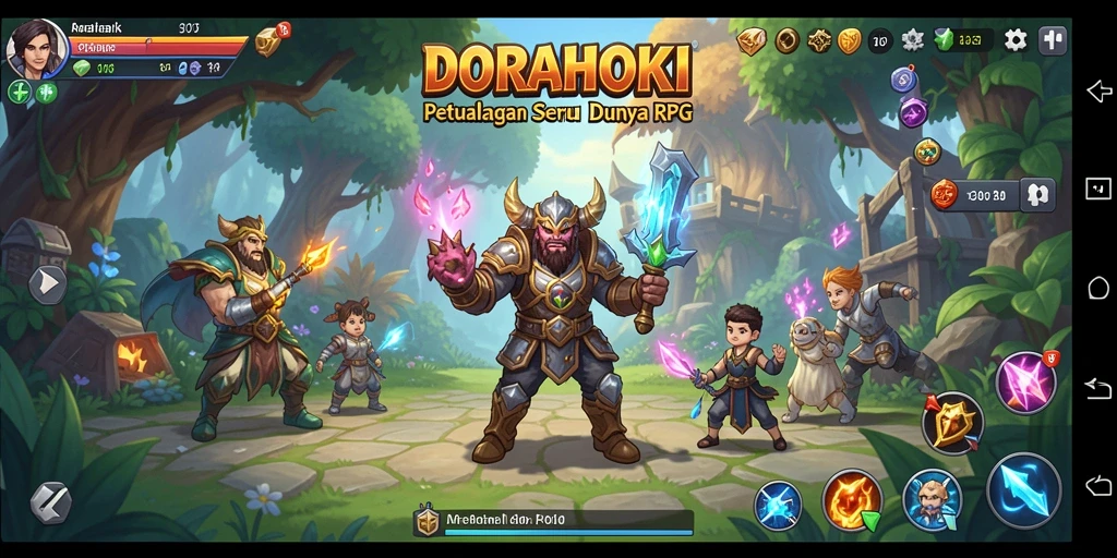 Tampilan gameplay menarik di dunia RPG DORAHOKI.