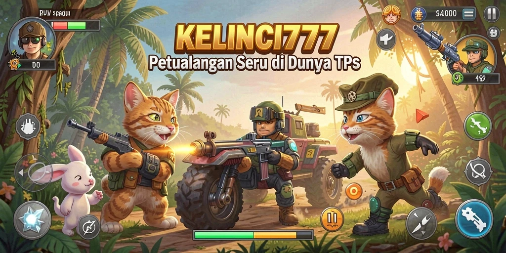 Tangkapan layar menampilkan aksi seru dalam KELINCI777 di mode TPS.