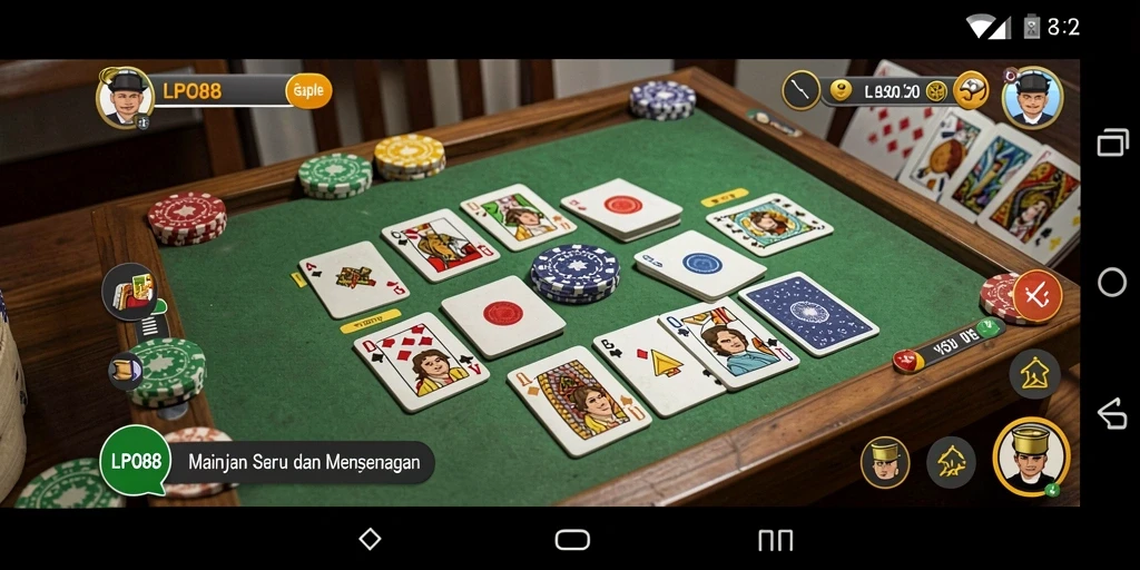 Tampilan gameplay Gaple yang seru dan interaktif di LPO88.
