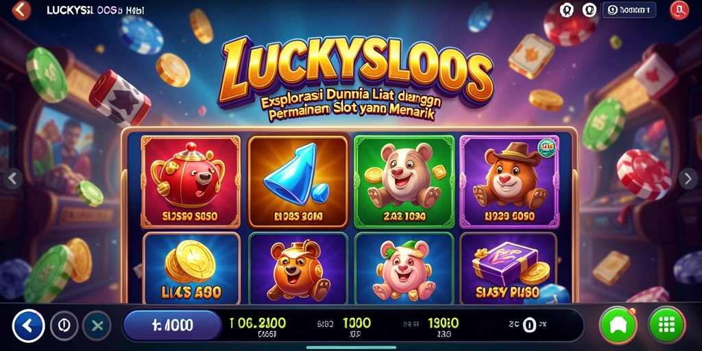 Screenshot gameplay LUCKYSLOTS menampilkan eksplorasi dunia yang menakjubkan.