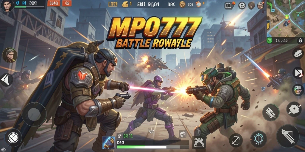 Tampilan aksi seru dalam permainan Battle Royale MPO777.