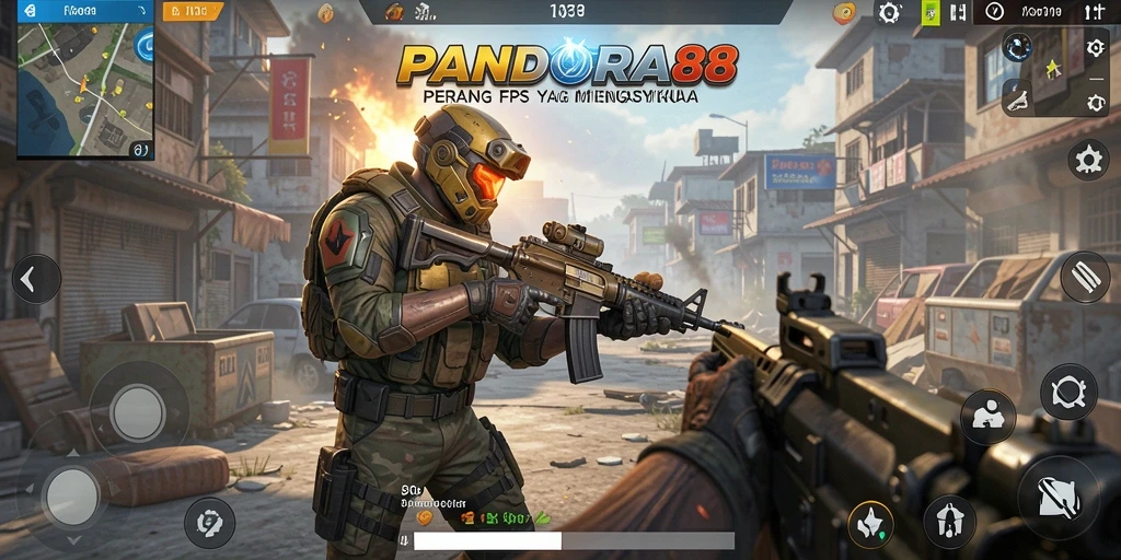Tampilan gameplay intens dari PANDORA88 saat pertempuran FPS.