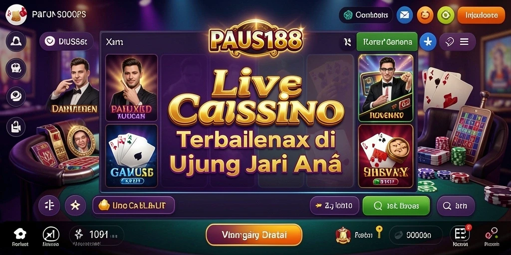 Tampilan menarik dari gameplay Live Casino di PAUS188.