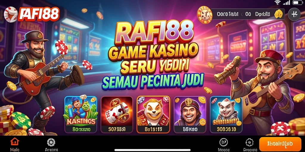 Screenshot menunjukkan gameplay seru dengan berbagai pilihan permainan Kasino.