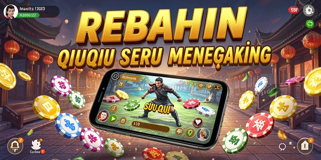 Tampilan gameplay menegangkan di REBAHIN dengan kartu QiuQiu.