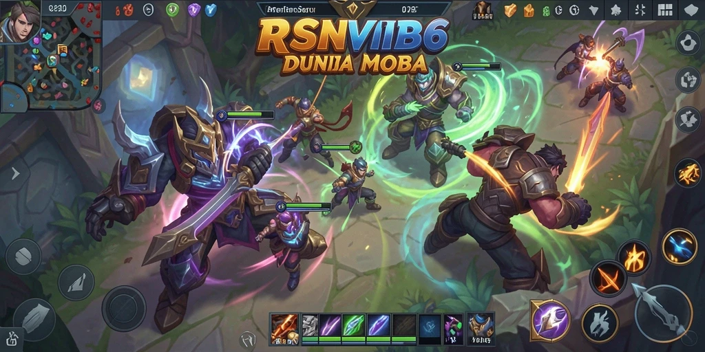 Tampilan gameplay seru RSNVIP6 dalam pertarungan MOBA.