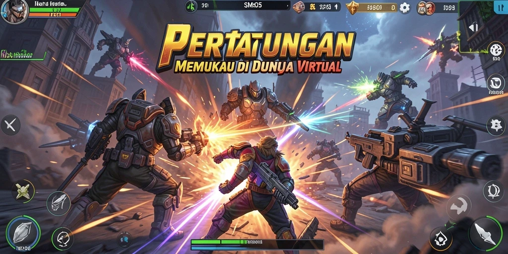 Tampilan gameplay SM605 yang penuh aksi dan pertarungan seru.